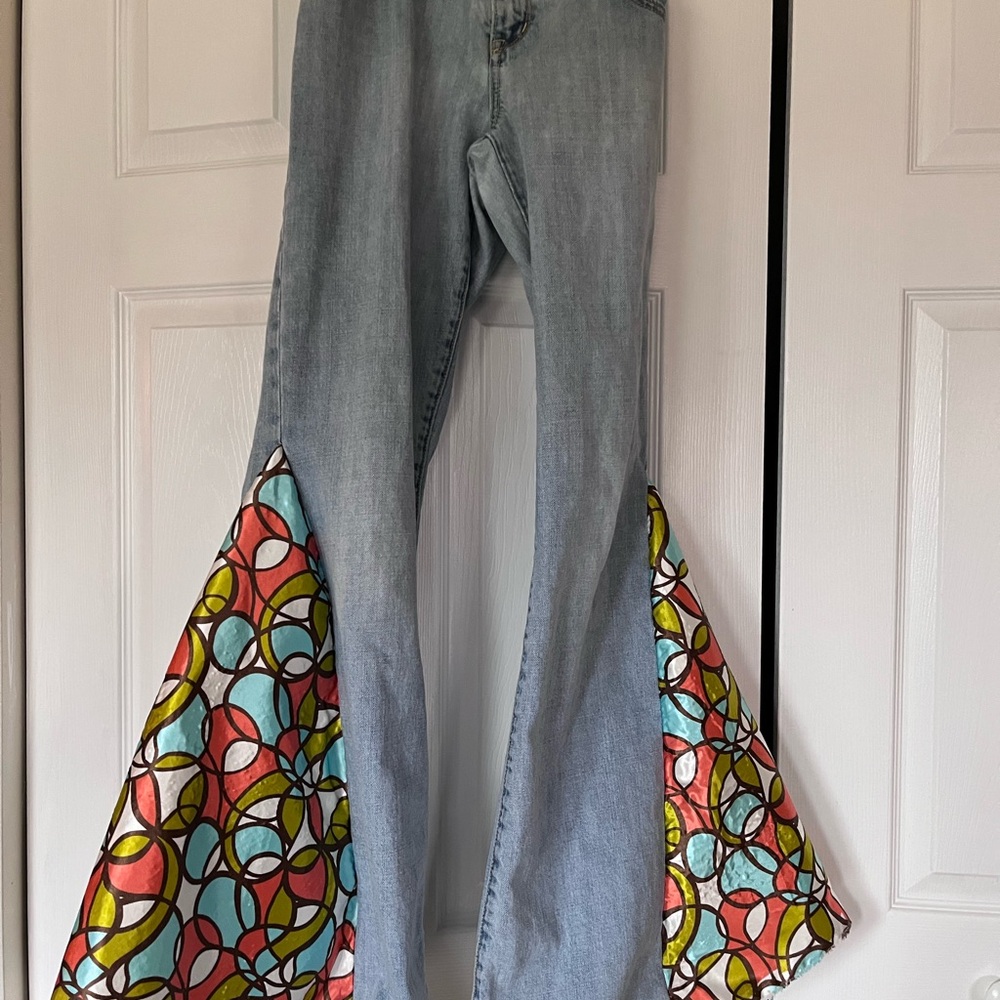 Boho Light Blue Flare Jeans